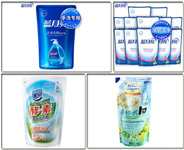 洗衣液灌裝線_全自動(dòng)洗衣液灌裝線設(shè)備樣品展示