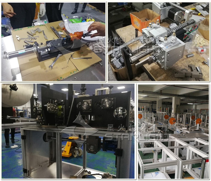 半自動(dòng)口罩機(jī) KN95口罩生產(chǎn)機(jī)械設(shè)備細(xì)節(jié)廠房拍攝