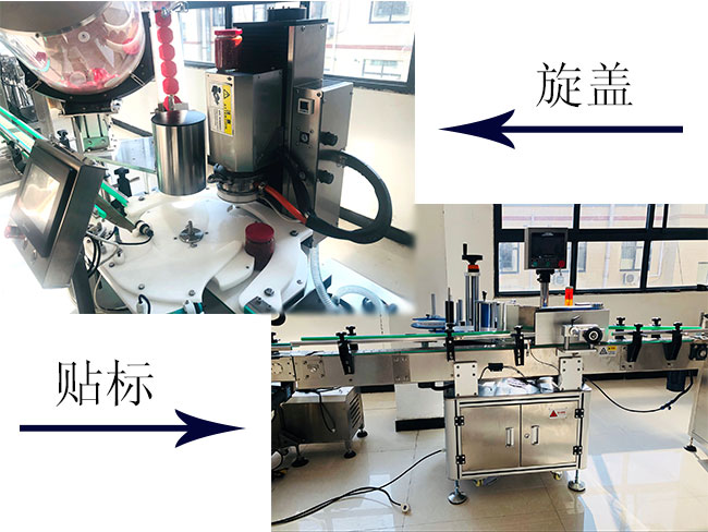 香椿醬生產(chǎn)線旋蓋貼標(biāo)設(shè)備展示