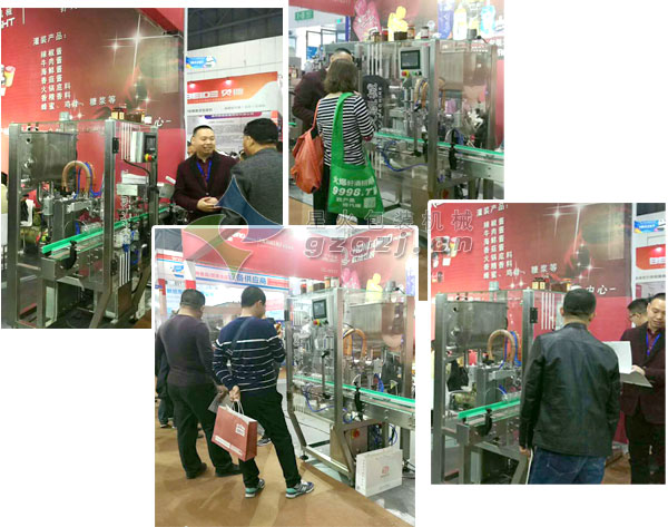 雙頭辣椒醬灌裝機(jī)在第98屆糖酒會